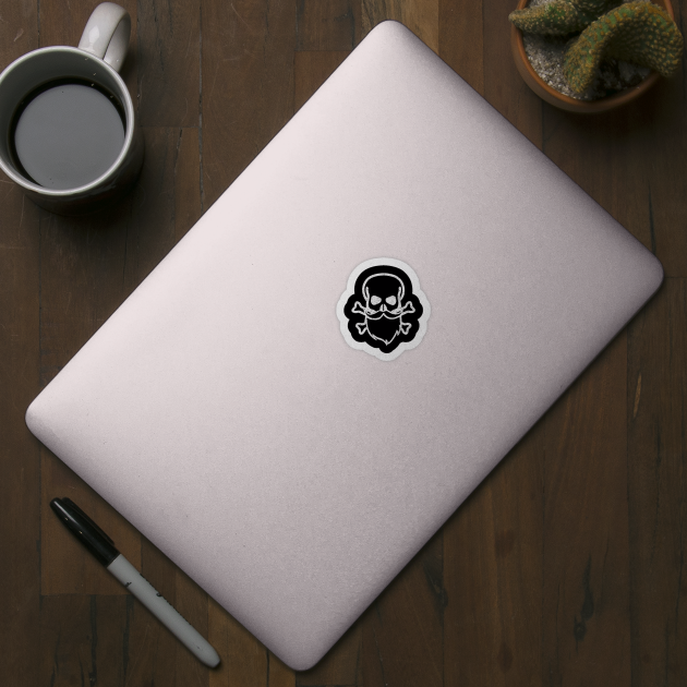 Skull and Beard Pocket Logo - White by Tatted_and_Tired